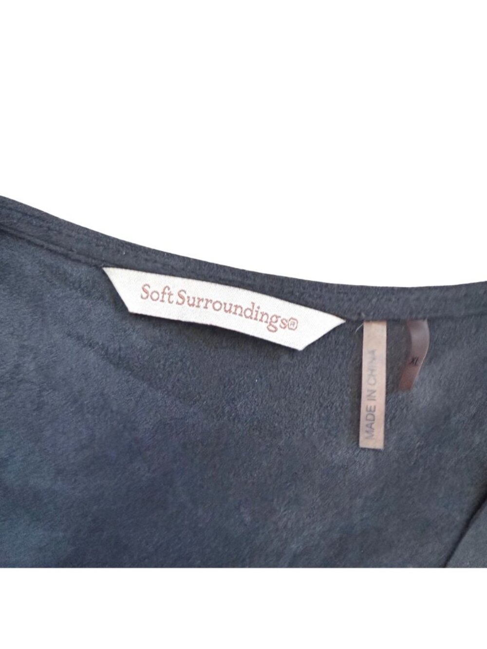 Soft Surroundings Women's Draped Cardigan XL Faux Suede Fall Fashion Open Front - Picture 6 of 12